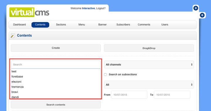 In this field you can search for words inside the content you're searching for. It's a full-text search. In this way the word/s you input will be searched in each field of the content