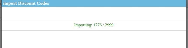 If the file is correct then it starts importing and updates you on how many items it has imported so far
