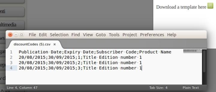 In the lower part of the window there's a link where you can download an example of the needed file.