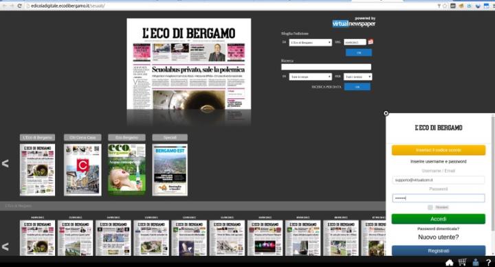 Go to the editor's newsstand and click on the login icon on the far right
