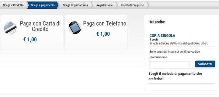 select the payment method you want to use among the listed