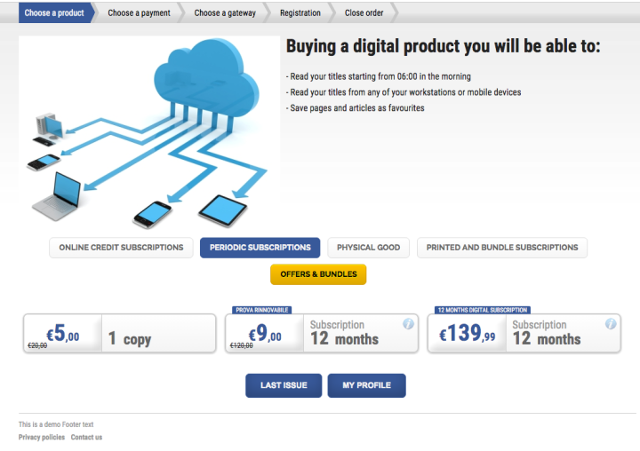 As you access your shop, you'll see the footer text you have edited as such. Beneath the footer, you have two links to the Privacy Policy and Help Desk Contacts text.
