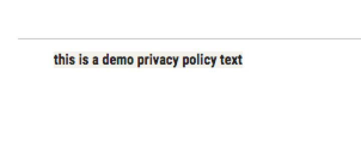 Click on "Privacy policies" text to view your Privacy Policy text