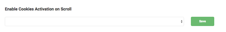 If enabled, on their first page scroll, users will accept whatever is written in the cookie disclosure, and they won't have to bother with it  any more.  The alternative for users is to explicitly close the cookie message by clicking on the "OK" button.