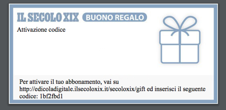 6. Cliccando scarica si otterà il buono regalo che potrai destinare a chi desideri