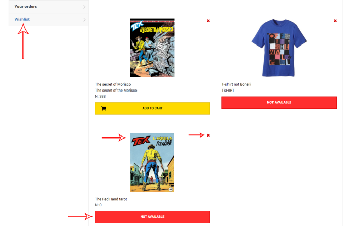 In the Myaccount is possible to see the list of the products added to own wishlist
