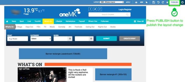 Now, to apply it to the online version of the website and make the changes actual you need to publish by <strong>clicking the "PUBLISH" button.</strong>