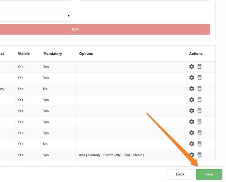 When you have finished adding fields or editing them, you should remember to click Save.