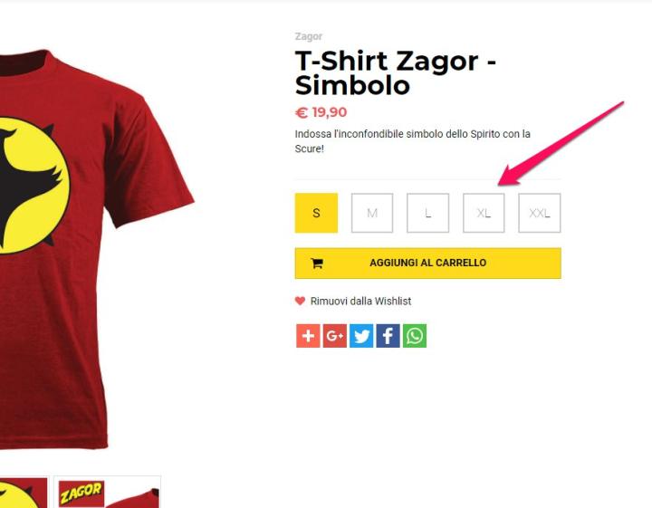 This in an example of a product by differenting its for size in front-end.