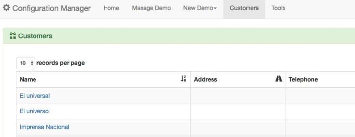 if you want also create the apps:  select 'Manage Demo' or 'Customers' and click on the platform's name