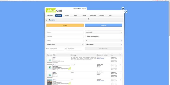 how to create a section and publish it in the menu