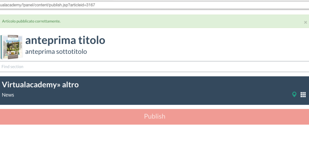 Aggiunta degli elementi titolo, sottotitolo, thumb nella pagina di conferma registrazione + messaggio di conferma
