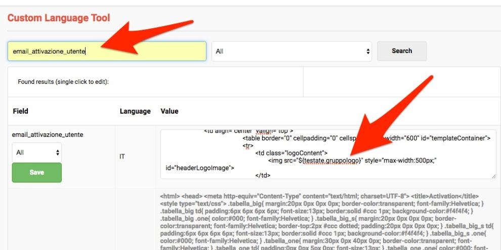 modificare l'immagine di intestazione della mail di registrazione utente - ITA