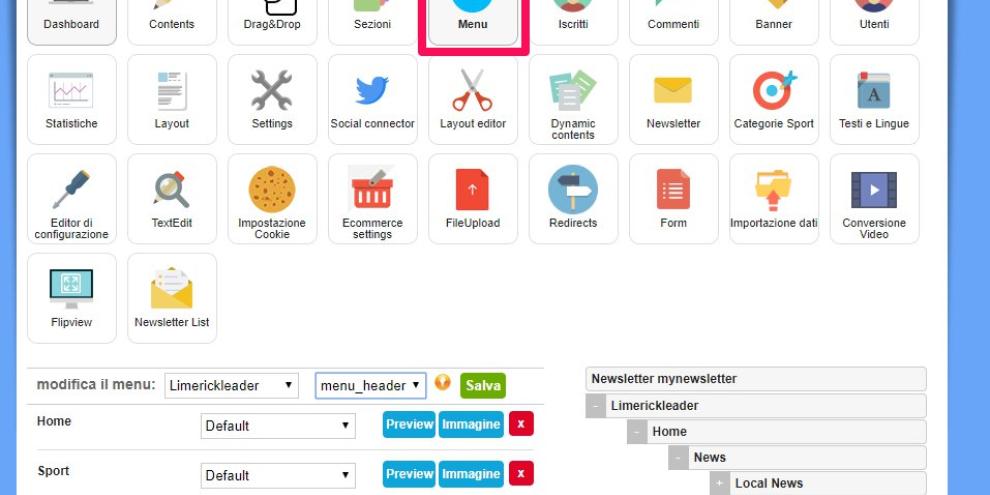 Come gestire i menu